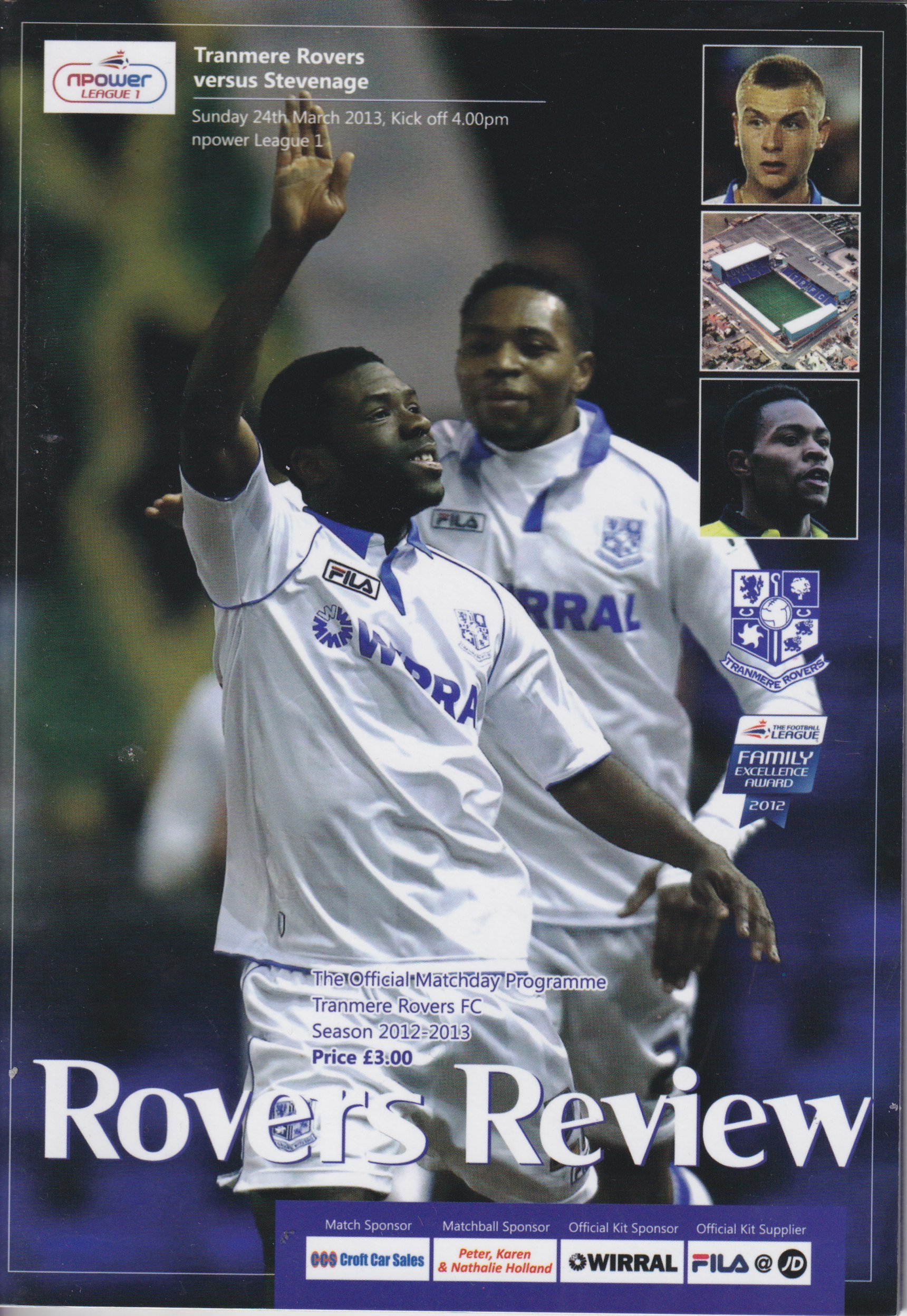 Tranmere Rovers v Stevenage match programme